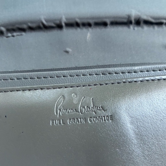 PRINCESS GARDNER vintage gray leather wallet Full Grain Cowhide neutral chic EUC - Picture 10 of 15
